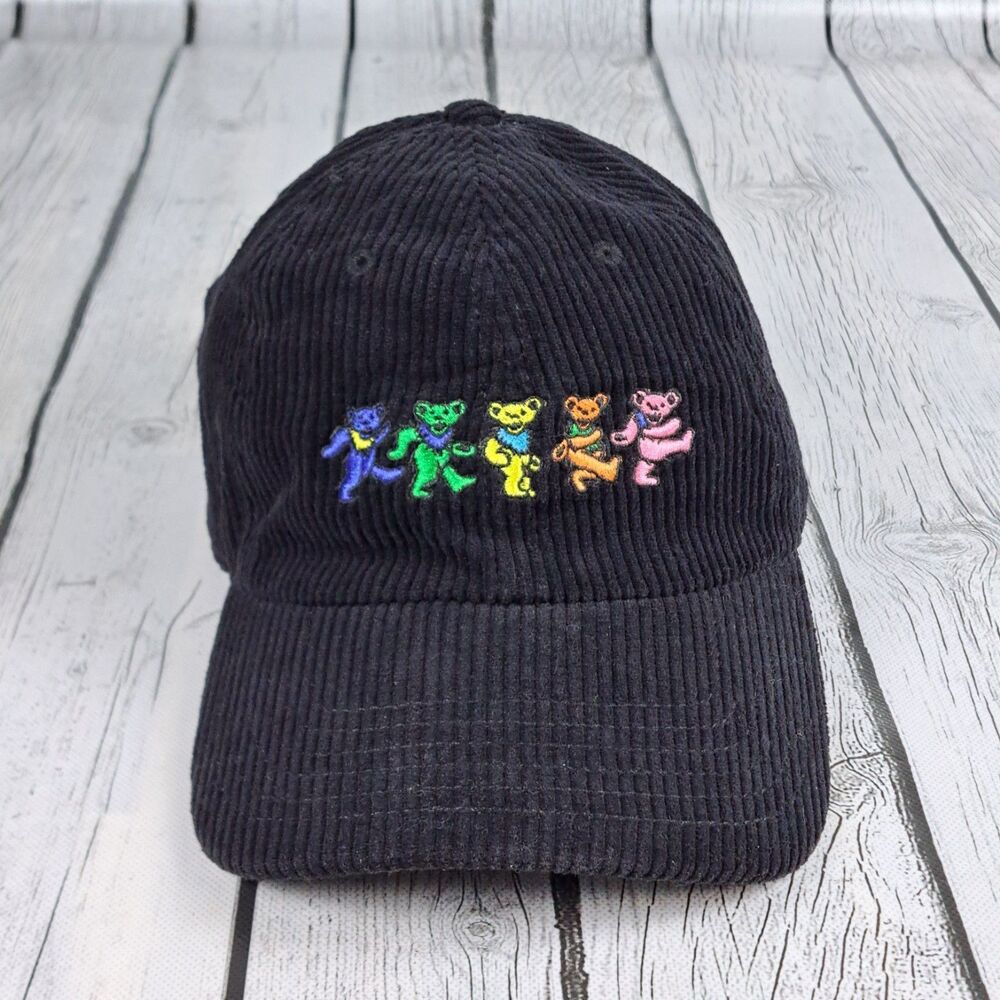 Grateful Dead Hat Black Corduroy Grateful Dead Branded Dancing Bears